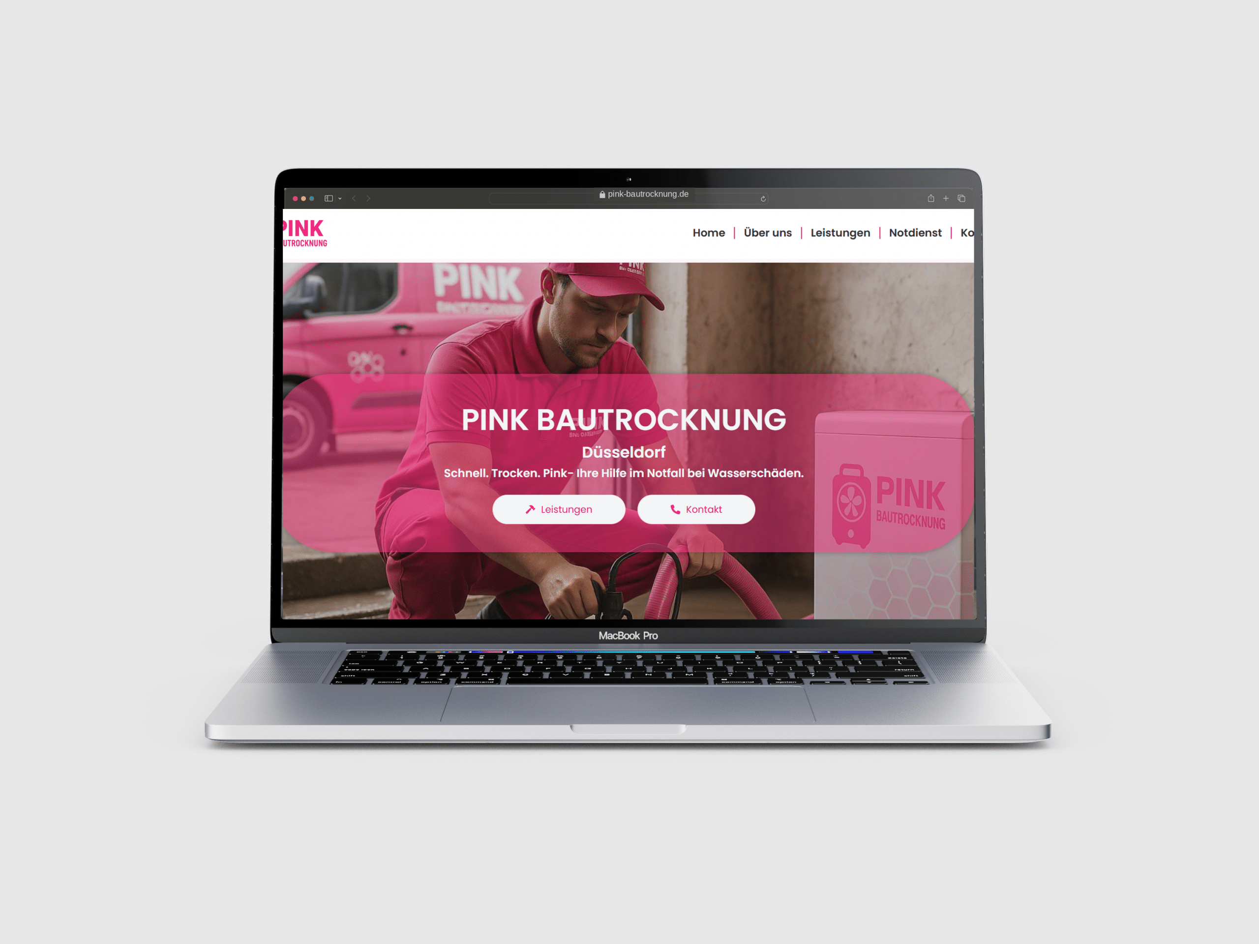 Website für Pink Bautrocknung